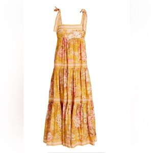 Zimmermann Yellow Floral Maxi Dress with Pink Accents